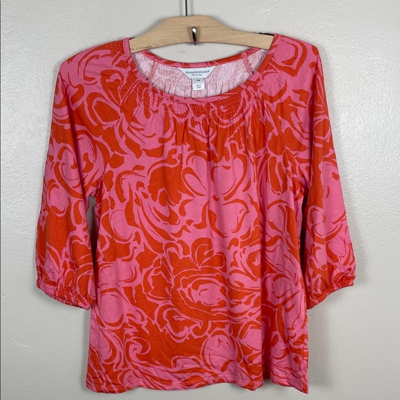 Christopher & Banks Tops - Christopher & Banks Petite Medium Pink and Orange Floral Blouse. NWOT